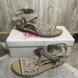 Not Rated Aleska Beige Lace Gladiator Sandal